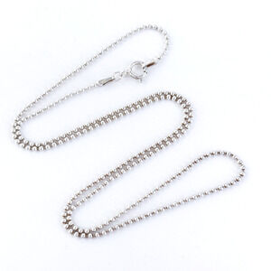 Vintage MSCO Sterling Silver 925 1.3mm Ball Bead Chain Necklace 18”